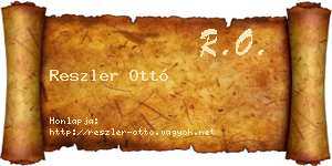 Reszler Ottó névjegykártya
